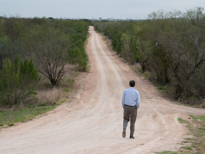 Jay Timmons walks along U.S. - Mexico Border